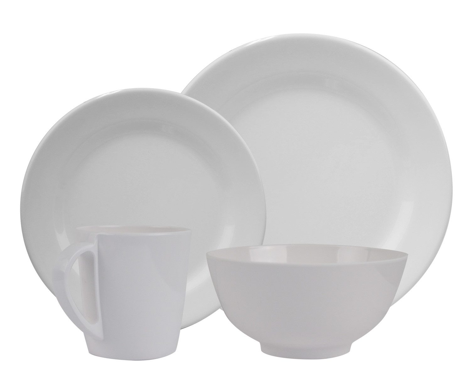 HEKERS Geschirr-Set 100% Melamin Geschirr (6-26 teilig) Purely weiß (rund) (6-tlg)