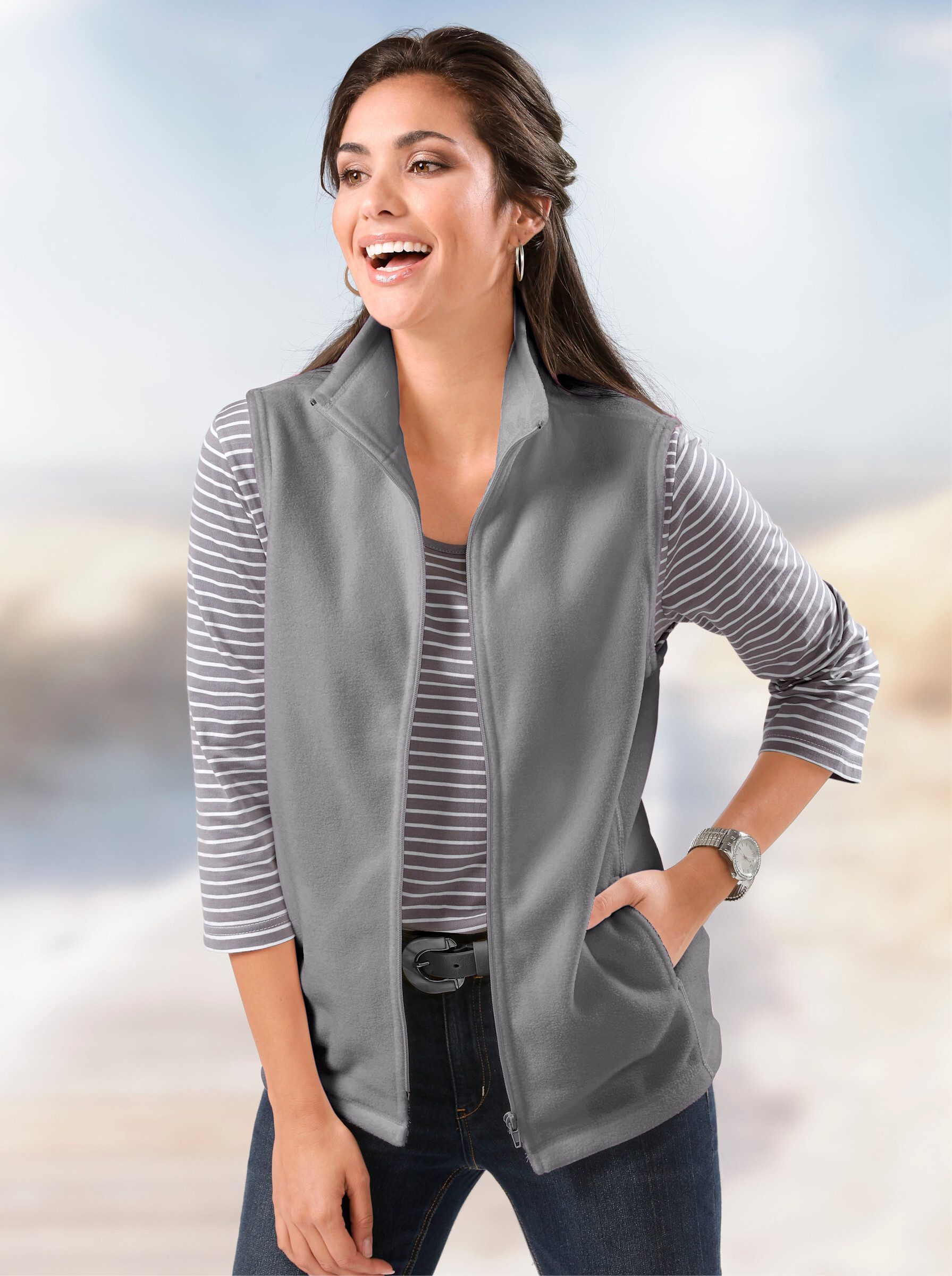 Sieh an! Fleeceweste Fleece-Weste Länge ca. 70 cm – Bild 4 von 5