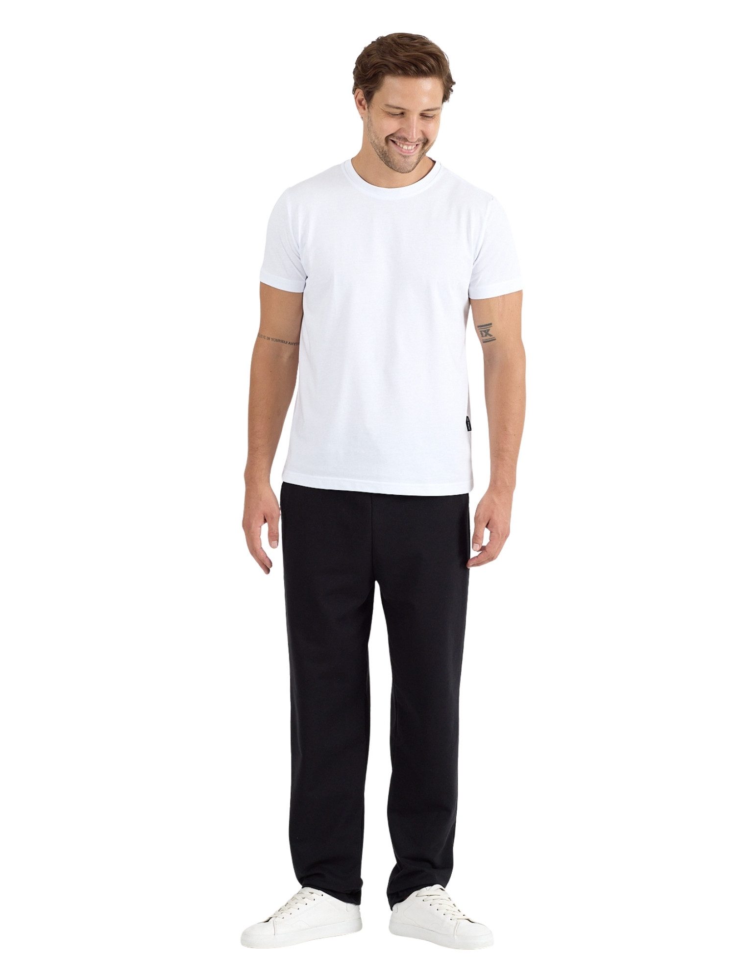 COMEOR Pyjama COMEOR Herren Pyjama Set 2-teilig – Kurzarm T-Shirt & lange Hose mit elastischem Bund, 2-teiliges Set, mit Seitentaschen