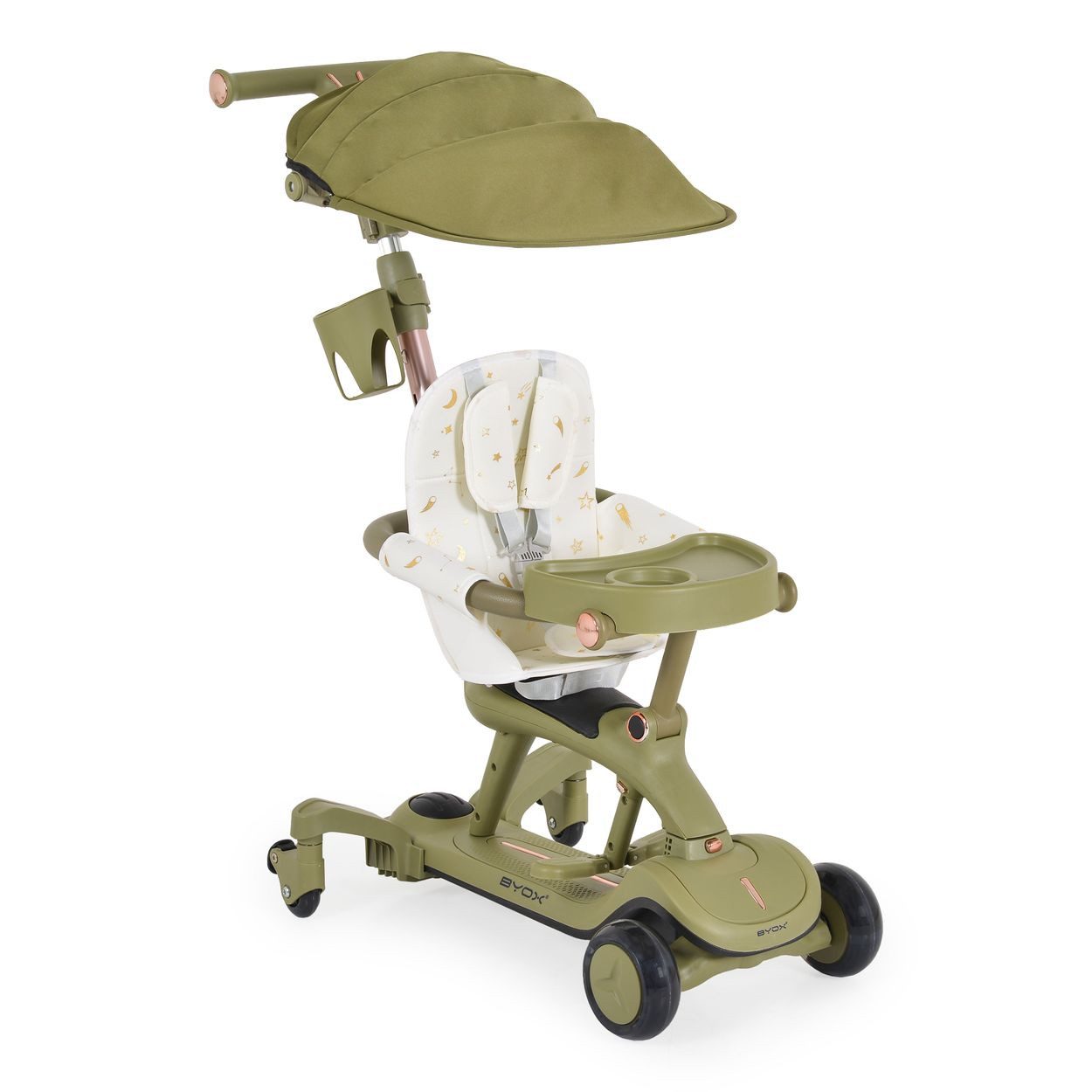 Byox Cityroller Kinderroller Cornet 6 in 1, Multifunktionsroller Rutscher Musik Becherhalter