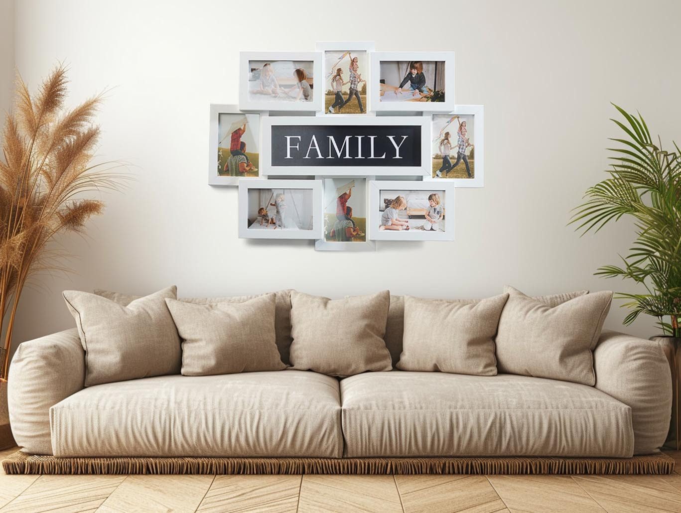 Kobolo Bilderrahmen Collage Bilderhalter Fotorahmen Holz FAMILY weiß 10x15 günstig online kaufen