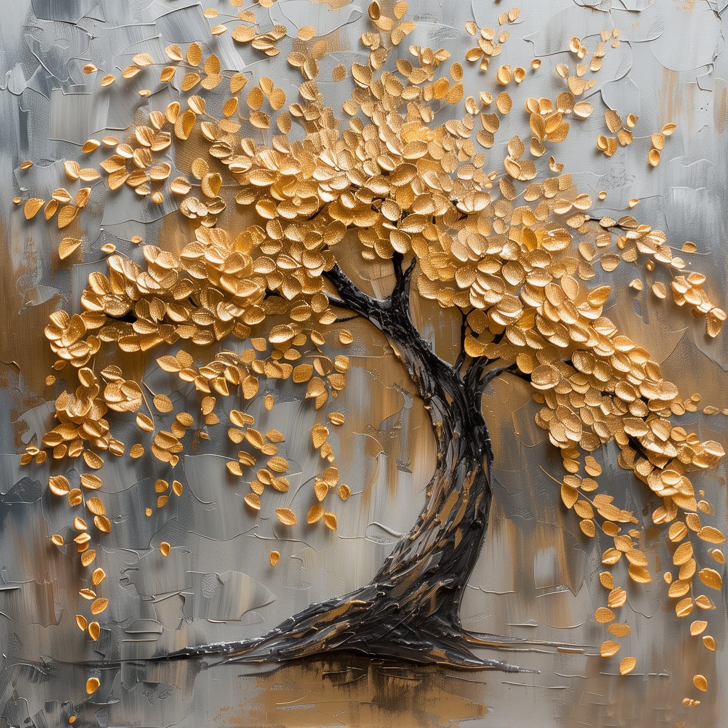 queence Acrylglasbild Goldener Herbst, Abstrakt, Abstrakte, Baum, Baumbilder, Blätter, Blätterbilder, Formen, Gemälde, Kunst, Pflanzen, Pflanzenbilder (1 St), HD Premium Kunstdruck in Galeriequalität