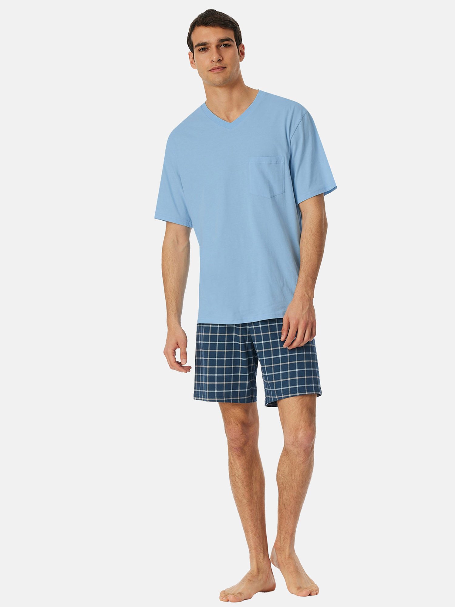 Schiesser Pyjama V-Ausschnitt - Comfort Essentials günstig online kaufen