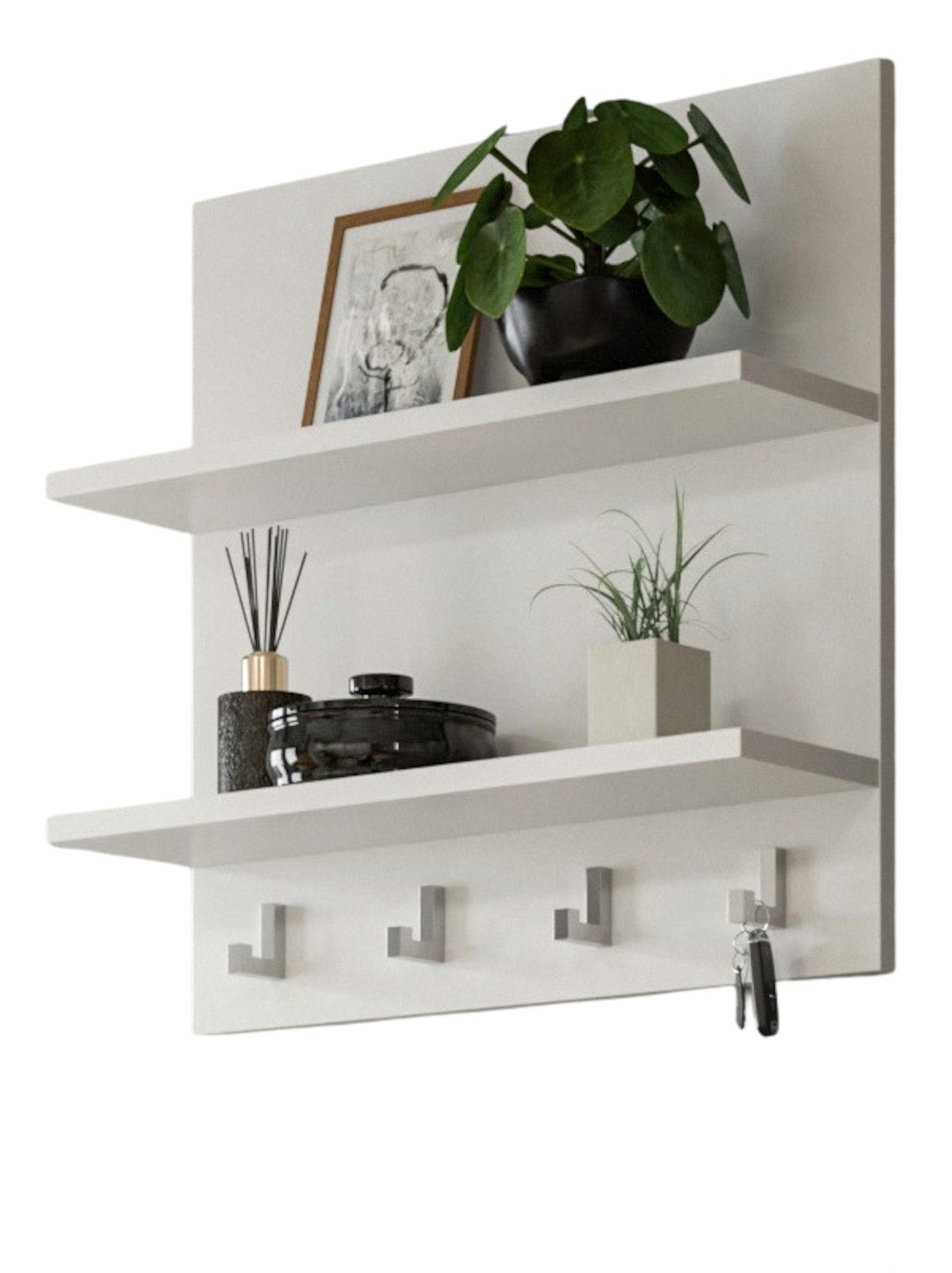 Inn.Furn Schlüsselbrett SystemX, (in weiß, Wandregal 52 x 52 cm), mit 4 Hak günstig online kaufen