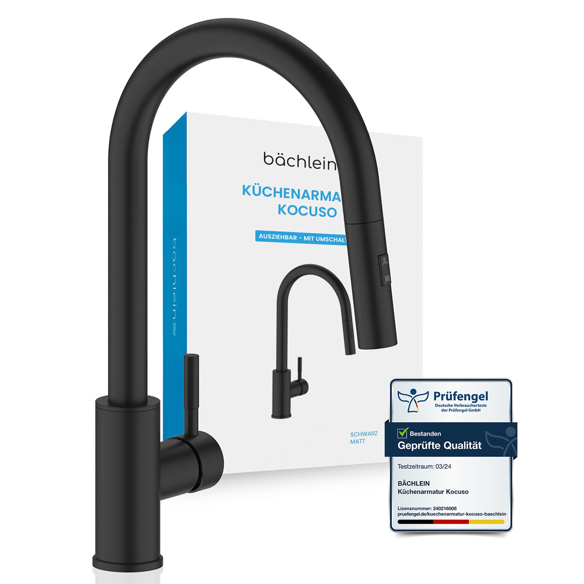Bächlein Spültischarmatur Elegante Küchenarmatur Kocuso (Schwarz-matt) hoch günstig online kaufen