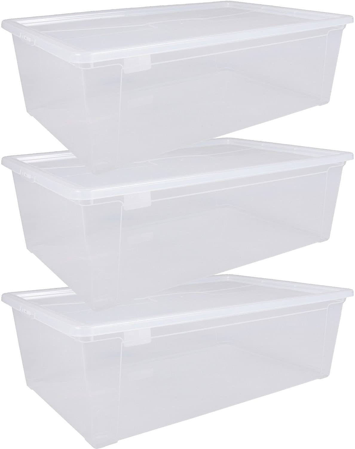 ONDIS24 Aufbewahrungsbox Aufbewahrungsbox Schuhbox Utensilienbox Lagerbox Allzweckbox Easy XL (3 St), durchsichtig, nestbar. € 44,95