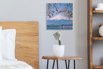 OneMillionCanvasses® Leinwandbild Blick auf den Berg Fuji im asiatischen Japan, (1 St), Leinwand Bilder für Wohnzimmer Schlafzimmer
