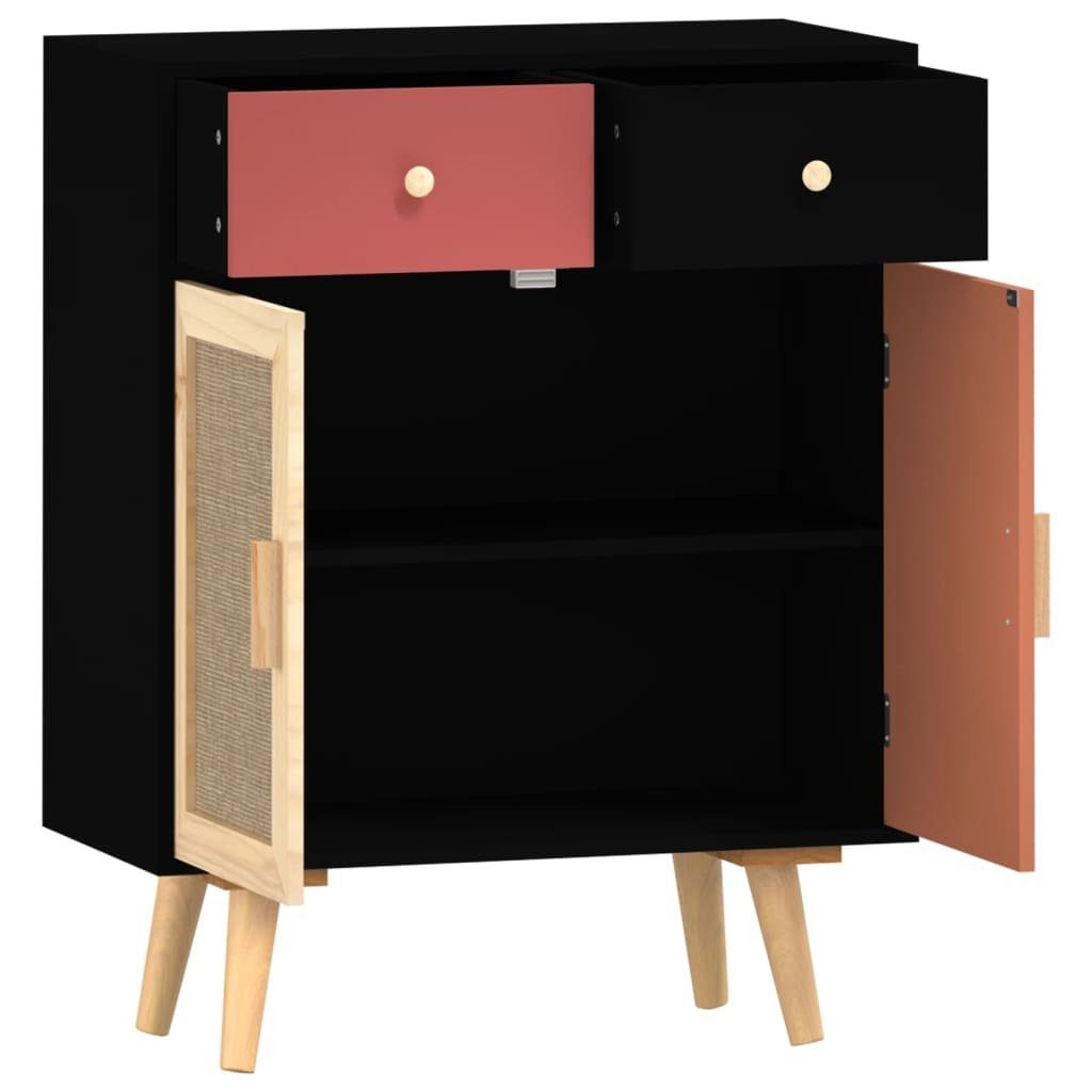 Schubladen 60x30x75,5 Schwarz Sideboard vidaXL cm (1-St) mit Holzwerkstoff Fächerschrank