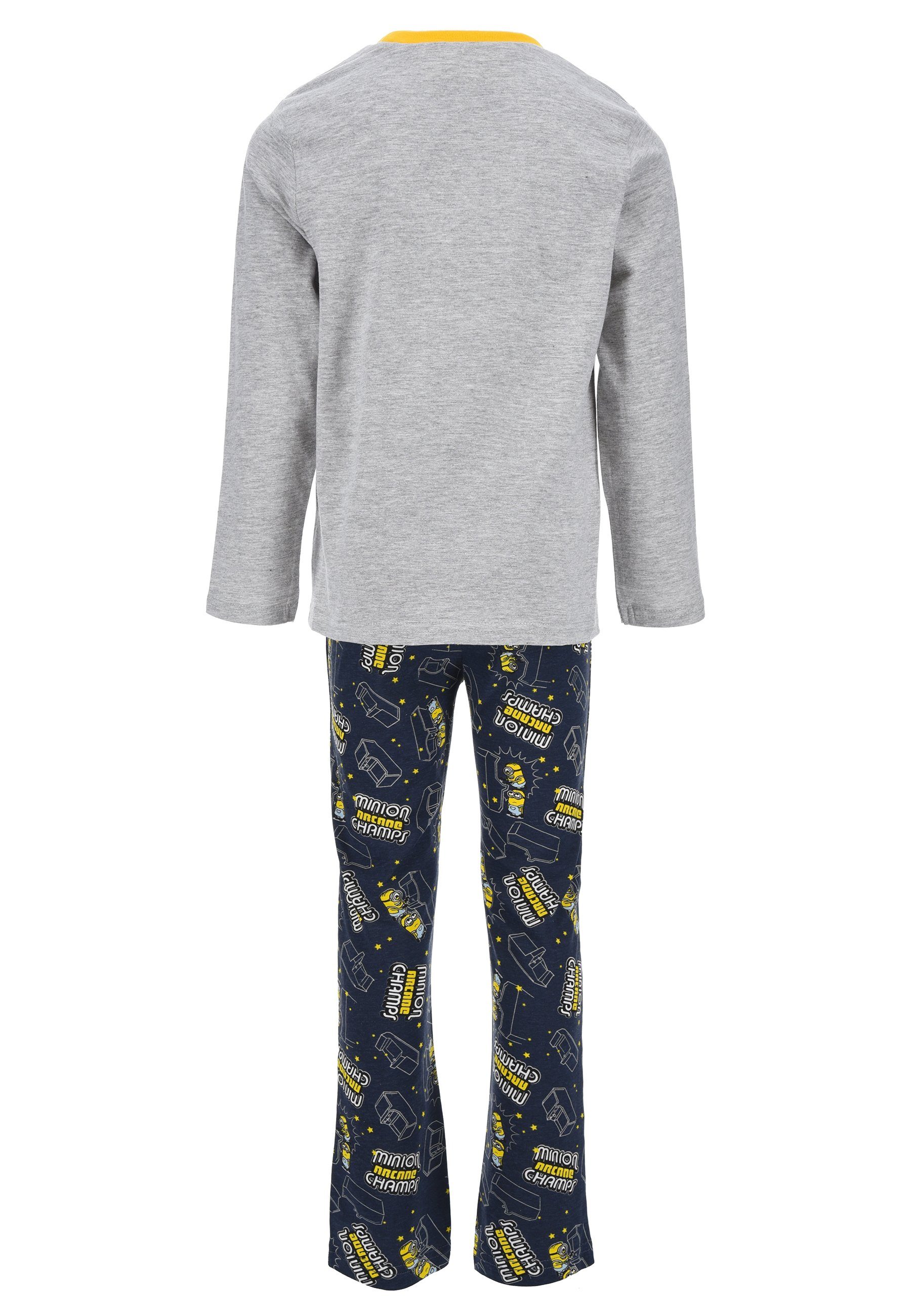 tlg) Jungen Minions Grau Kinder Pyjama Schlafanzug (2 Schlaf-set