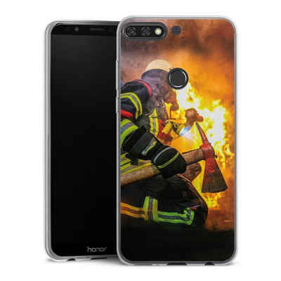 DeinDesign Handyhülle Feuerwehr Feuer Lebensretter Volunteer Firefighter, Huawei Y7 (2018) Slim Case Silikon Hülle Ultra Dünn Schutzhülle