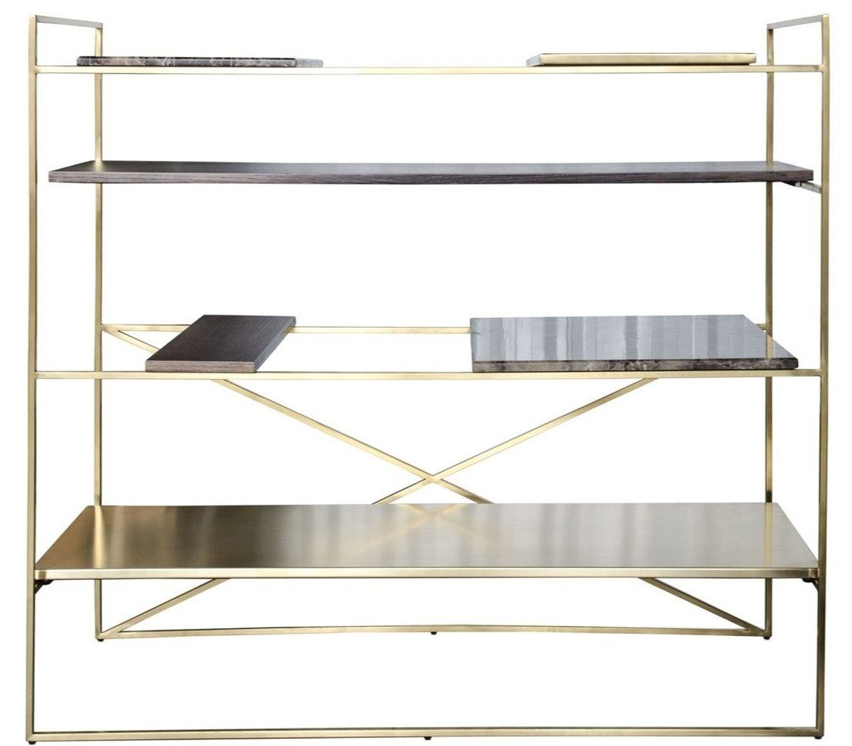 Casa Padrino Stauraumschrank Luxus Wohnzimmerschrank Gold 110 x 45 x H. 100,5 cm - Designer Regalschrank | Mehrzweckschränke