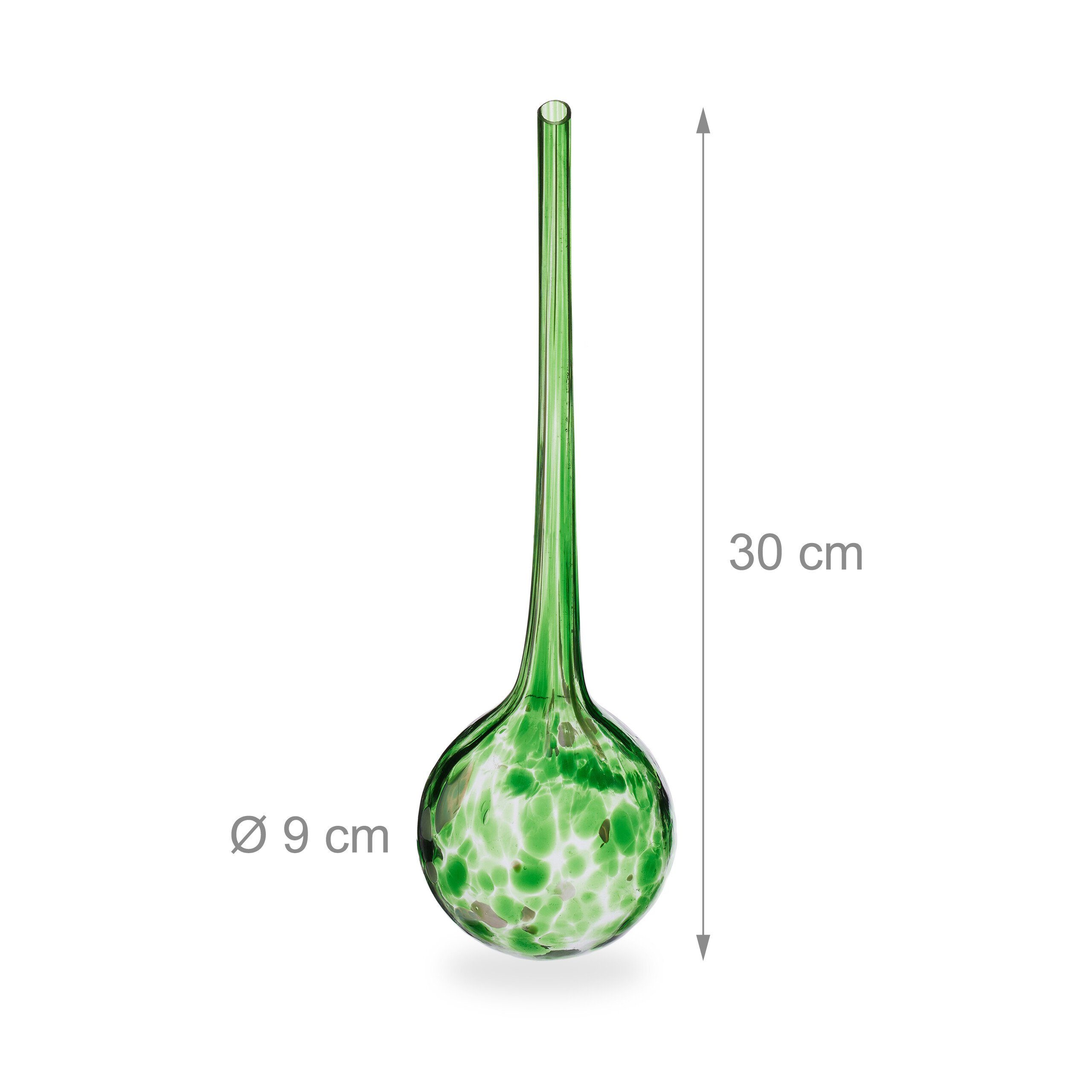 relaxdays Tropfer Bewässerungskugel 2er Set Glas, (2-tlg), grün – Bild 4 von 5