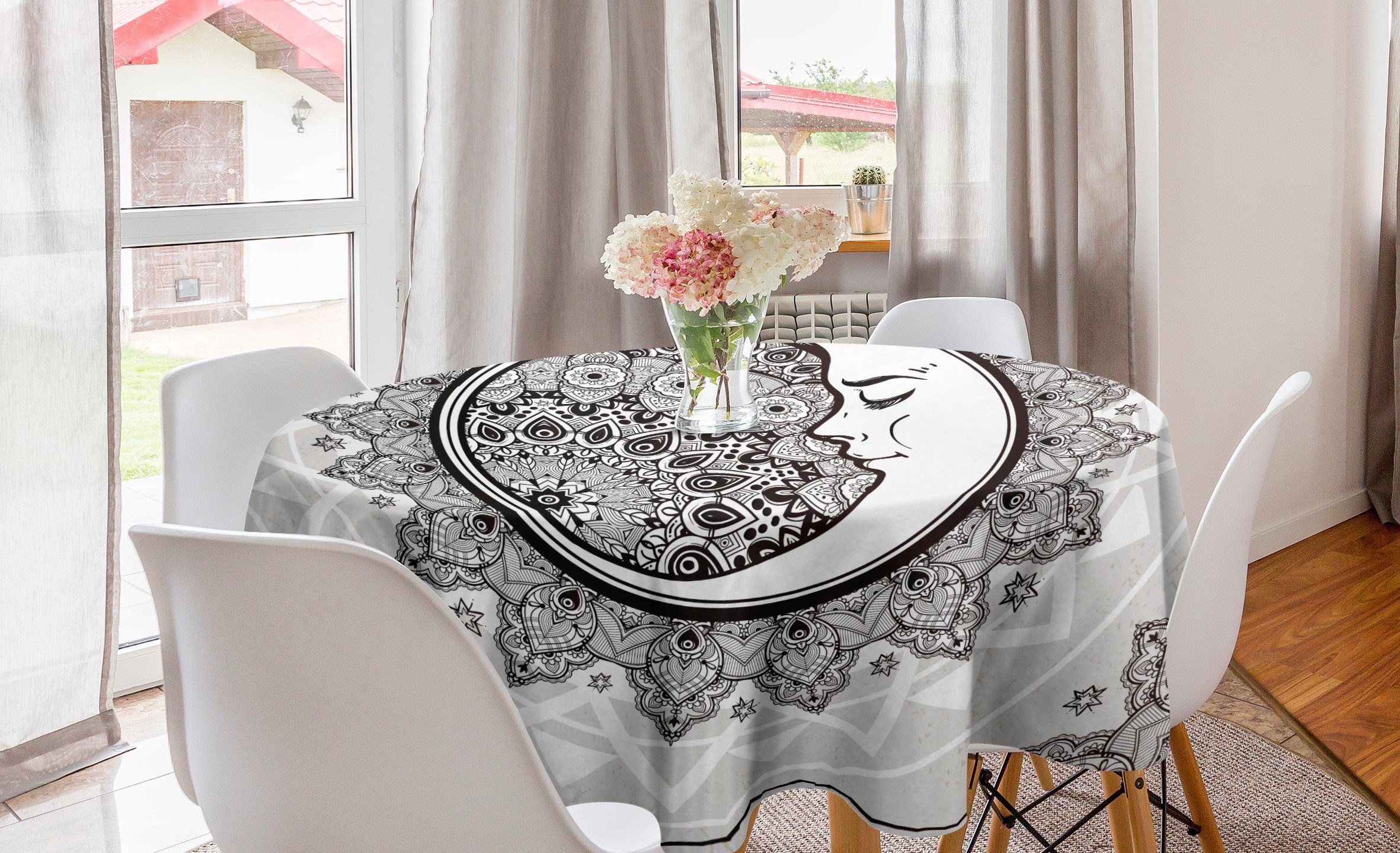 Dekoration, Abdeckung für Kreis Bohemian Abakuhaus Küche Esszimmer Pattern Tischdecke Mandala Tischdecke
