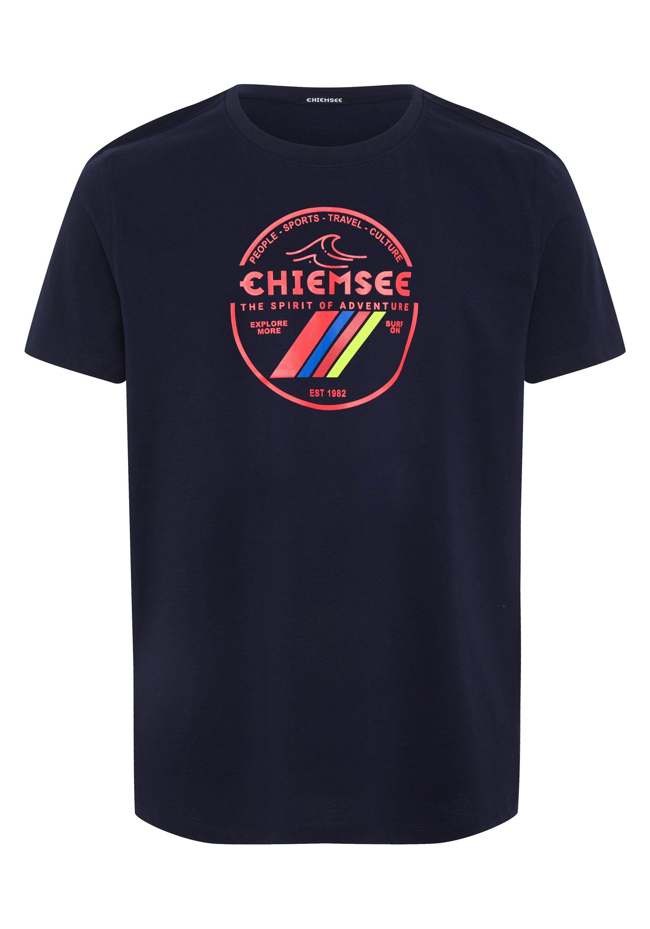 1 aus 19-3924 mit Sky Chiemsee Print-Shirt T-Shirt Baumwolle Label-Frontprint Night