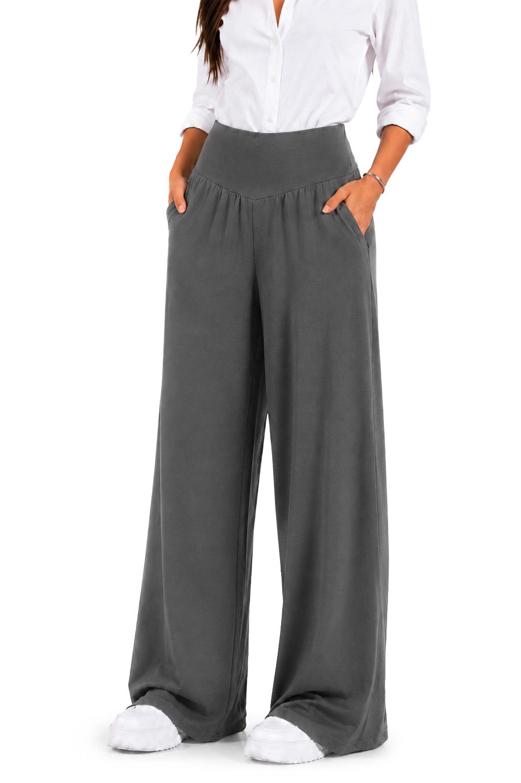 Smilodox Jogginghose Jorina, Sporthose, Wide Leg, High Waist, für Gym & Freizeit weites Bein, Loose Fit, Stretch, für Fitness & Streetwear