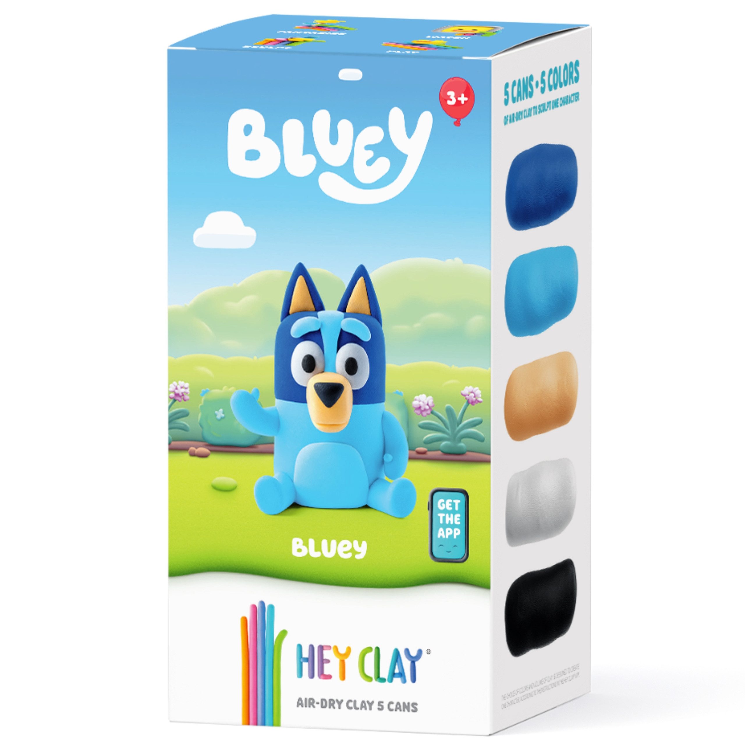 Hey Clay Modelliermasse Hey Clay Bluey Knete für Kinder + Zubehör, 5 Farben Schaumstoff