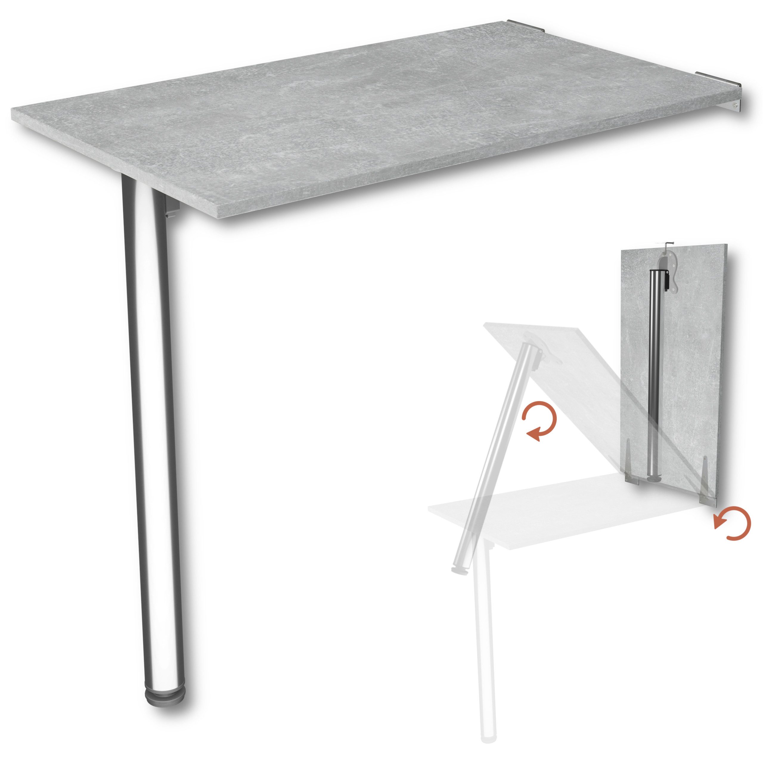 KDR Produktgestaltung Klapptisch 80x50 Wandklapptisch Esstisch Küchentisch günstig online kaufen