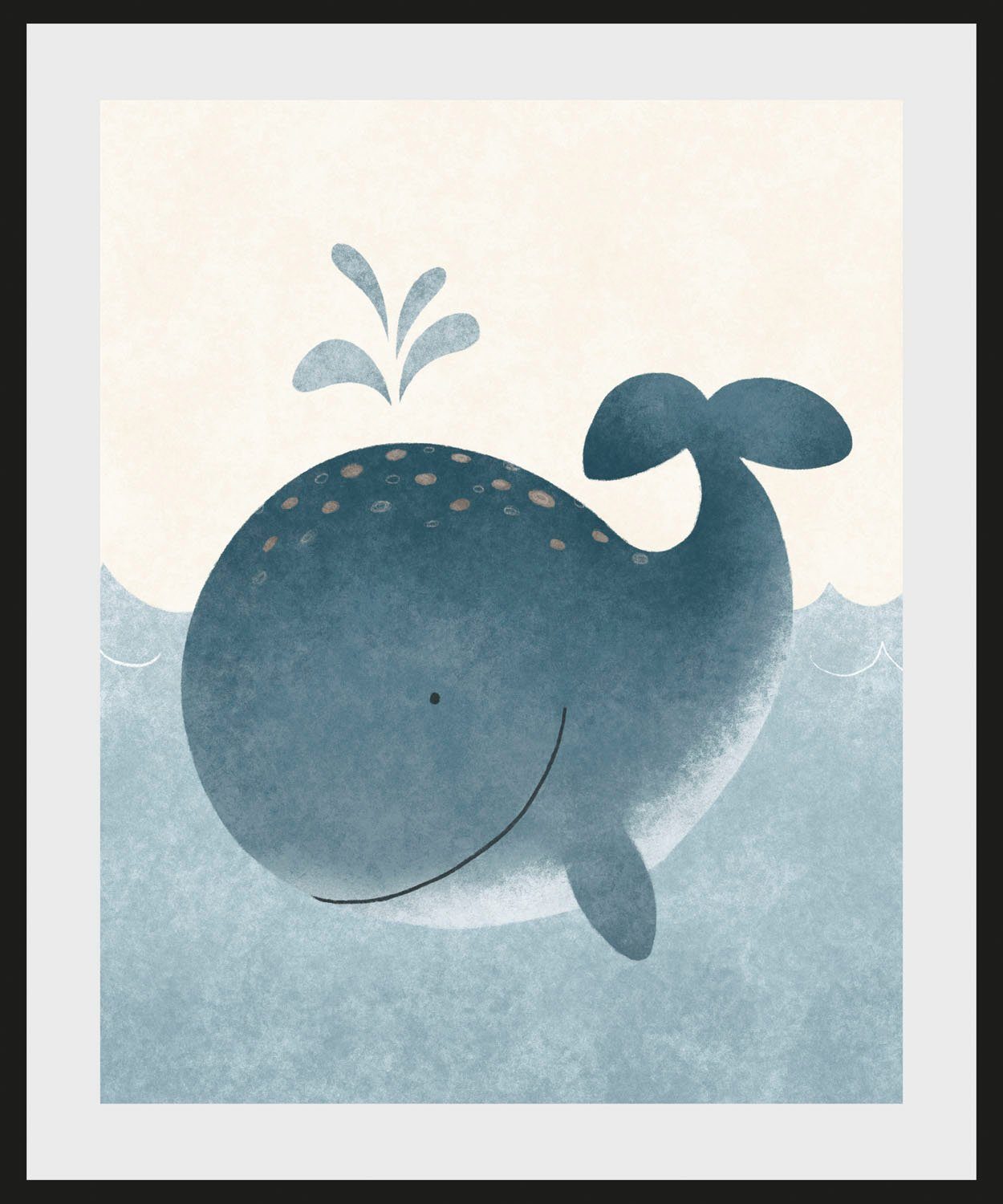 Lüttenhütt Bild Willi, Wassertiere (1 St), mit Rahmen, schwarz