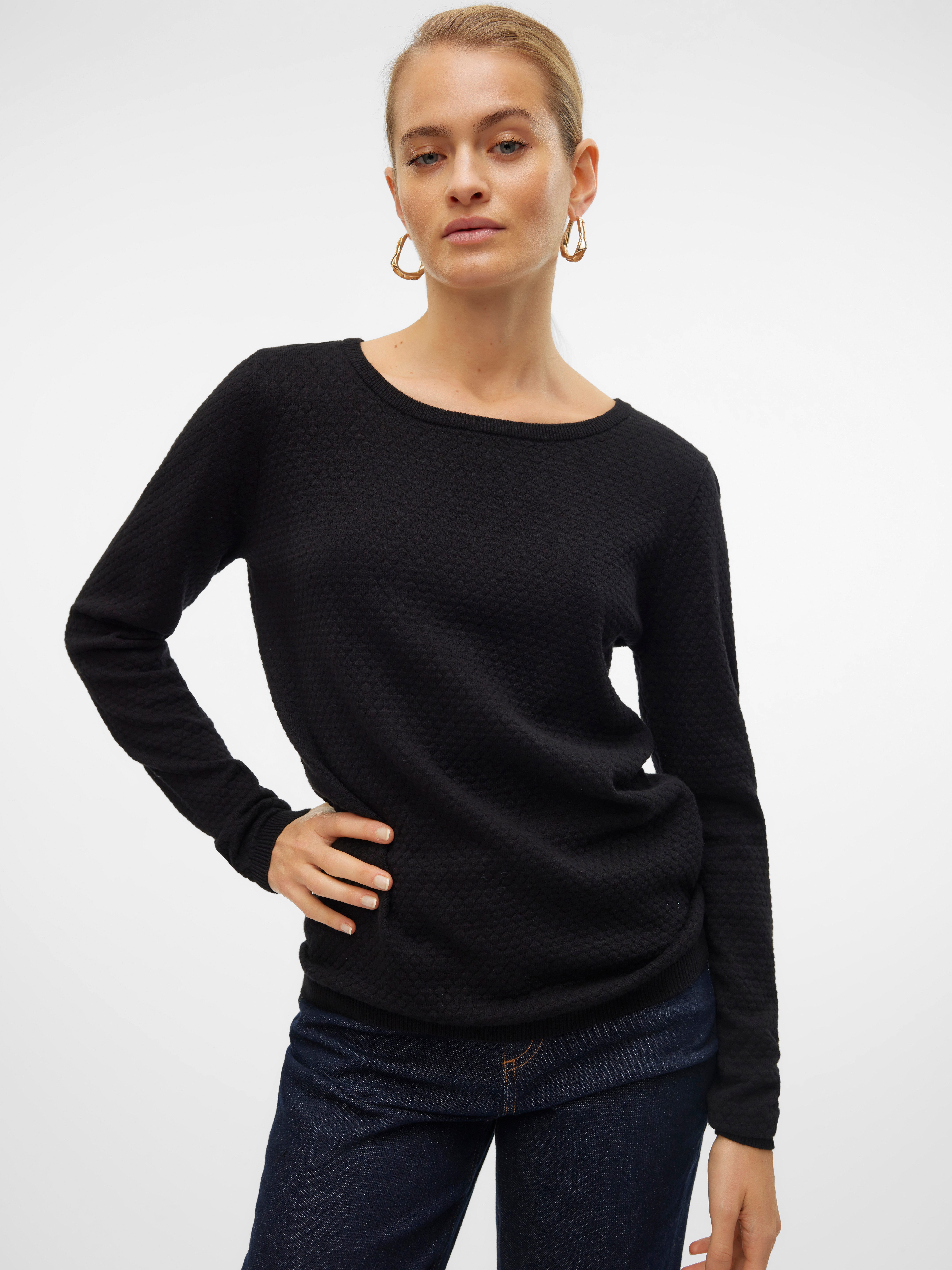 Vero Moda Rundhalspullover VMCARE STRUCTURE LS O-NECK BLOUSE aus Bio-Baumwo günstig online kaufen
