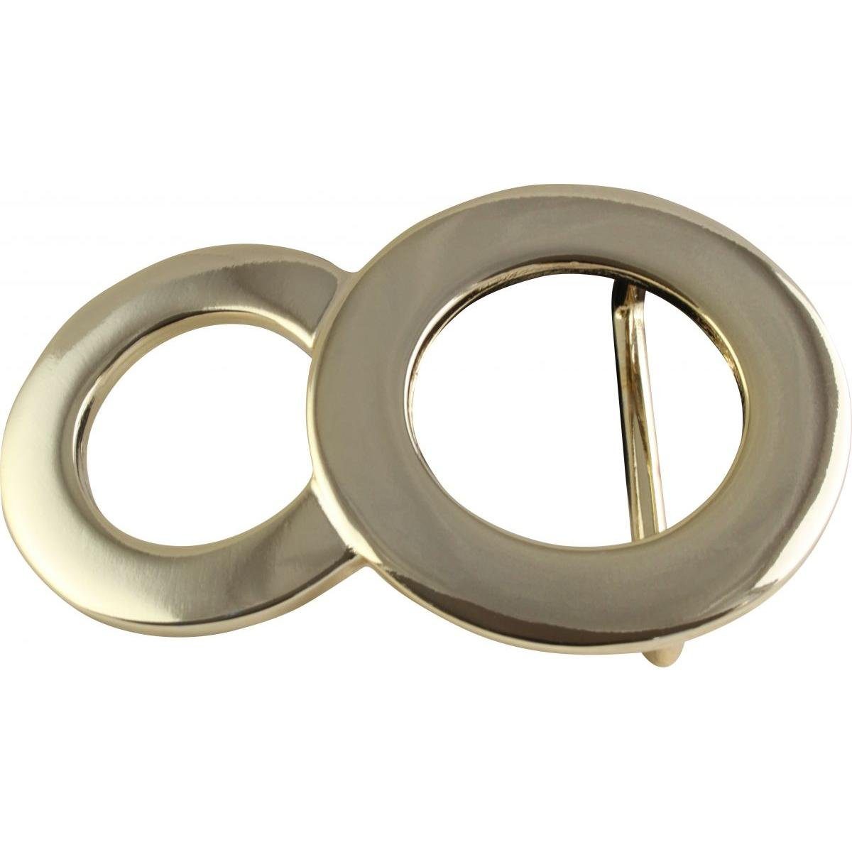 BELTINGER Gürtelschnalle Ringe 4,0 cm - Buckle Wechselschließe Gürtelschließe 40mm - Gürtel bis Gold Glänzend
