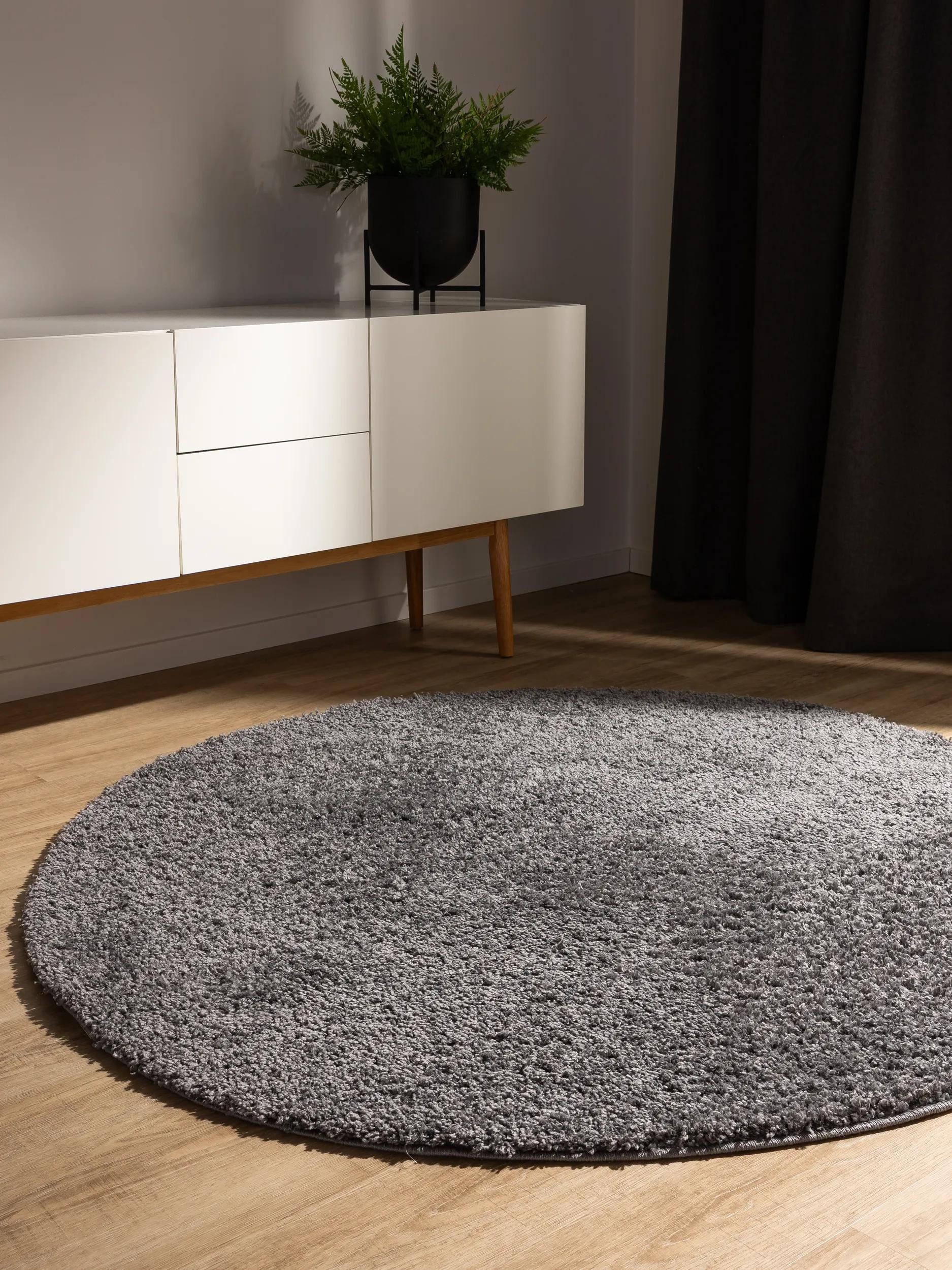 benuta Hochflor-Teppich Soho, rund, Höhe: 31 mm, Teppich Wohnzimmer, Schlafzimmer, Esszimmer, Rutschfest, Waschbar