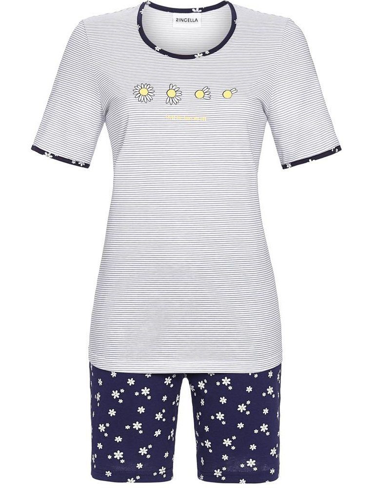 Ringella Shorty »Damen Schlafanzug "Daisy" 2211306 - Navy / Weiß / Grau,  Sommerpyjama« (2 tlg) online kaufen | OTTO
