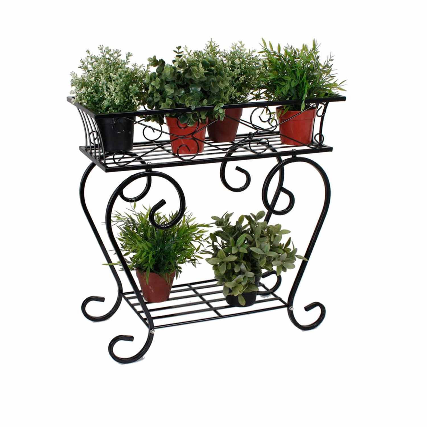 Harms Import Blumenständer (1 St), Pflanzenständer schwarz mit Ablage 59x28 günstig online kaufen