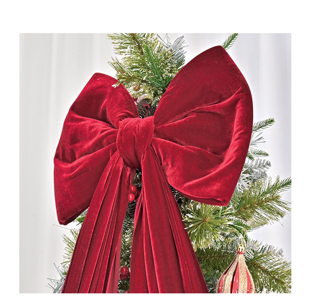 CLTYQ Christbaumschmuck rote schleifen weihnachten,Große Weihnachtsbaum-Schleifen, 200cm, Samtstoff,Weihnachtsdekoration für Weihnachtsbaum, Fenster, Haustür – Bild 4 von 5