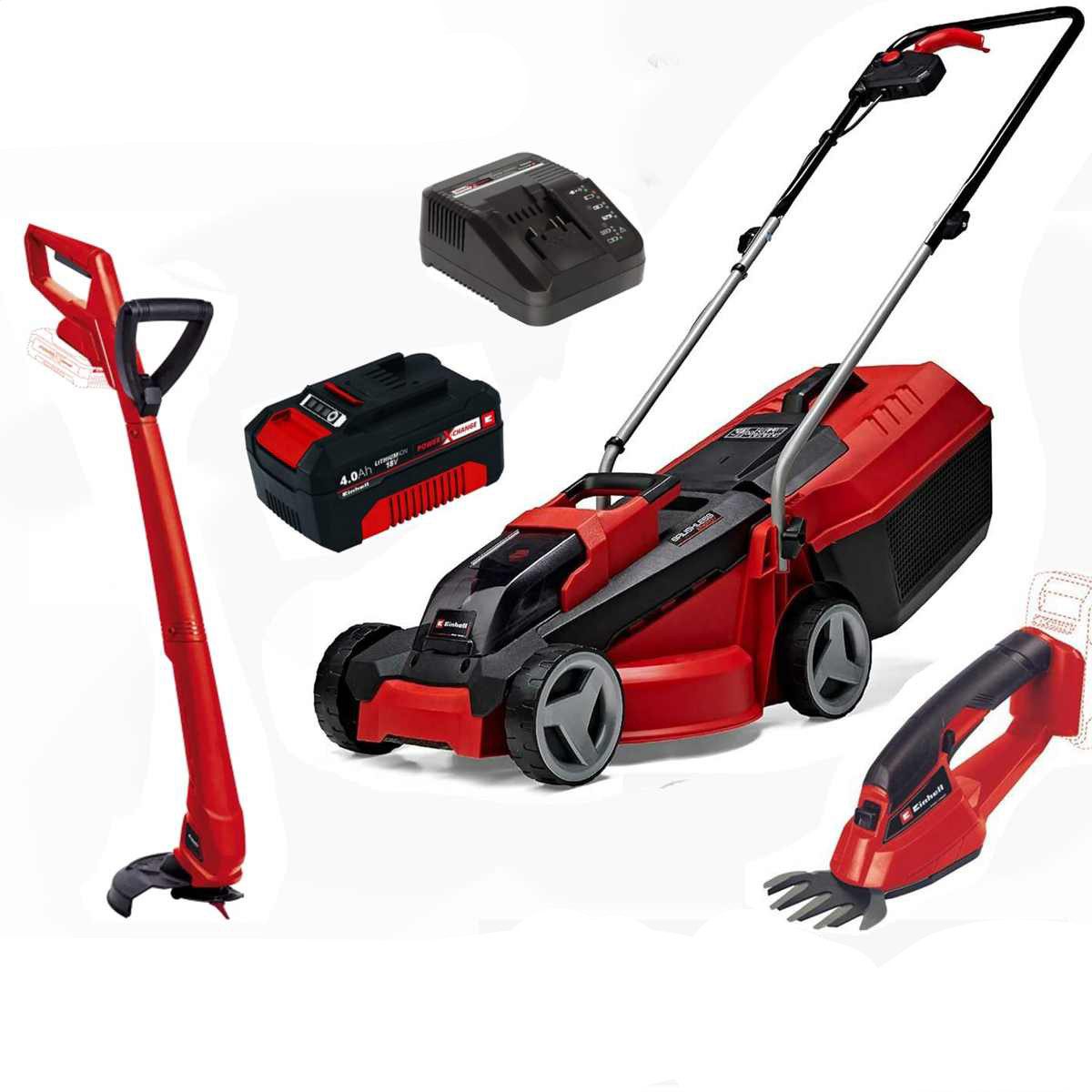 Einhell Akkurasenmäher City Rasenmäher GE-CM 18/30 Rasentrimmer-Grasschere 18V Akku 4.0 Ah