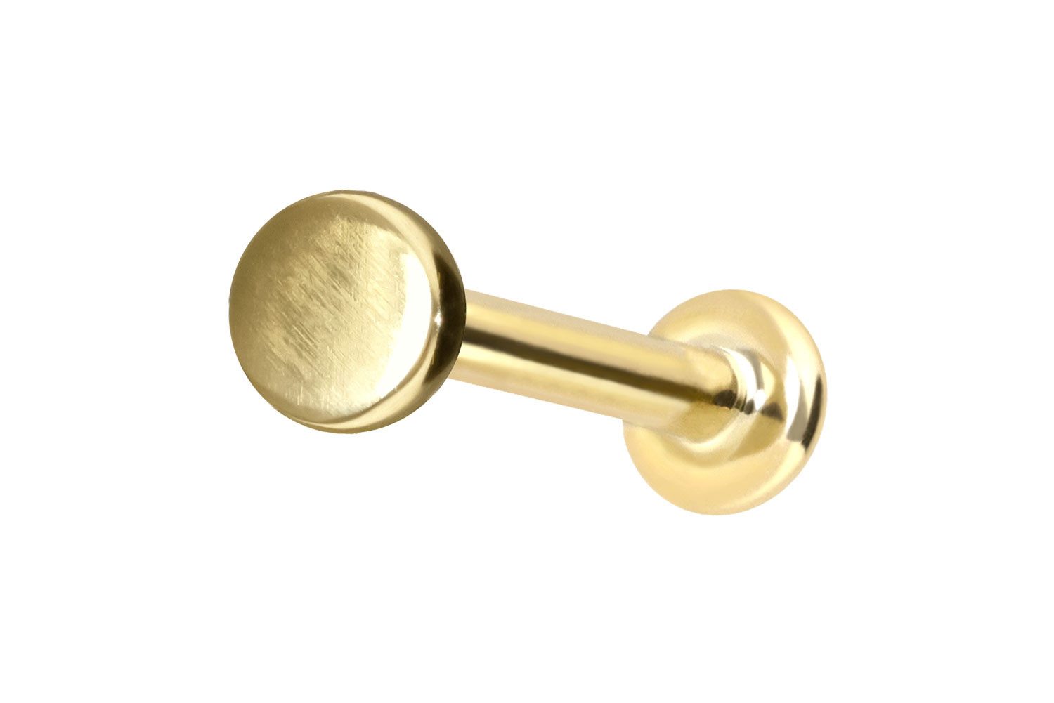 Piercing-Set 14 Karat Gold Labret mit Push Fit DISC