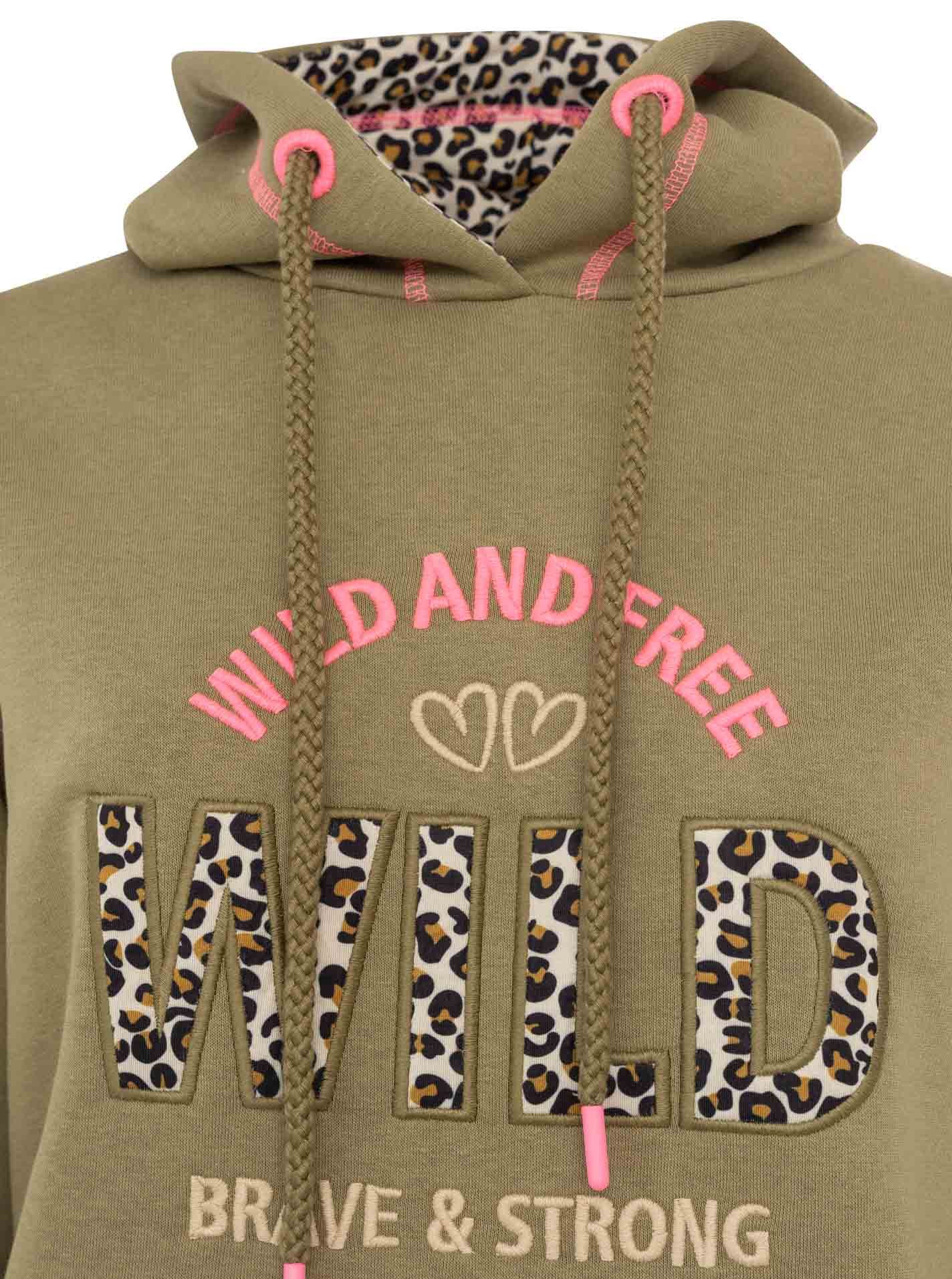 Zwillingsherz Hoodie Hoodie "Wild Free Brave Strong"