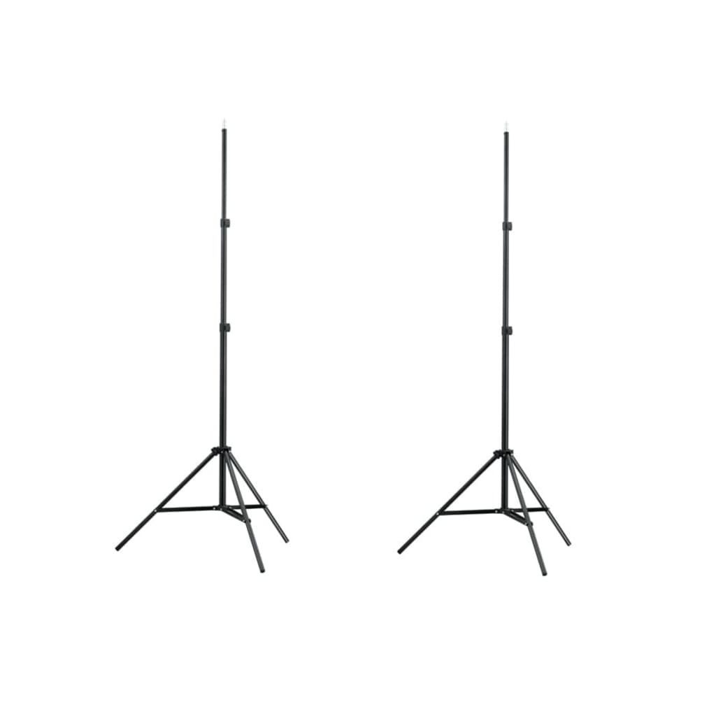 vidaXL Fotohintergrund Lampenstativ 2 Stk. Höhe 78-210 cm