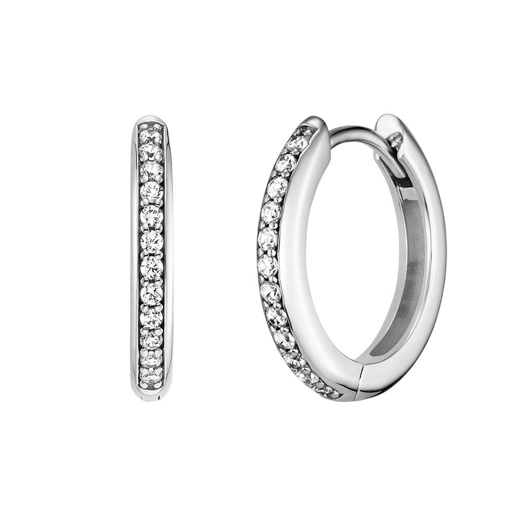 Paar Creolen Creolen Damen Lola Zirkonia Silber ERE-LOLA-ZI-CR-16