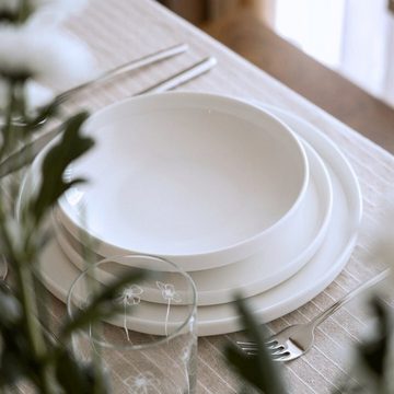 Zoha Geschirr-Set Pure Geschirrset 24 Tlg. Weiß skandinavischer Kombiservice Porzellan (24-tlg)