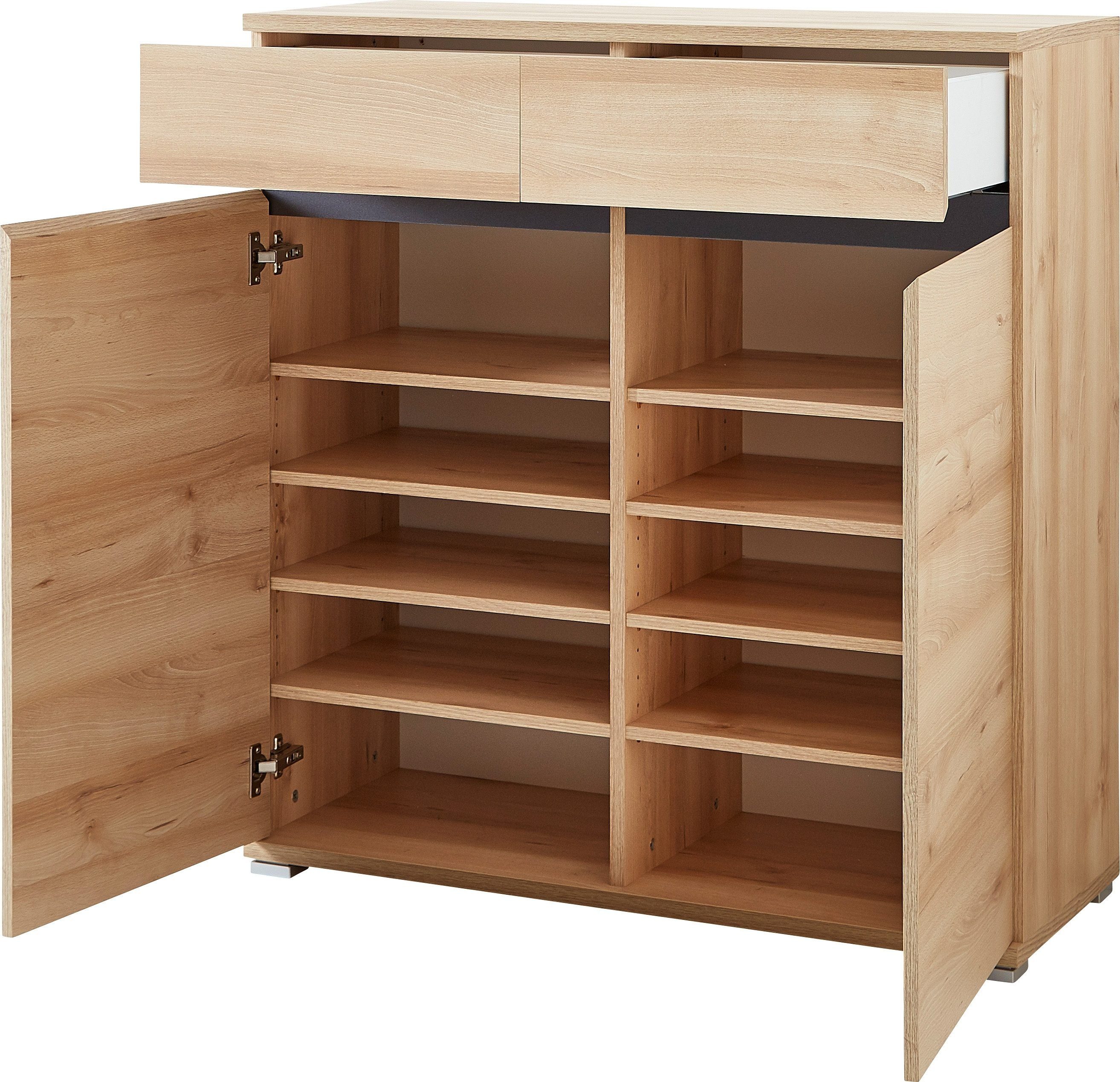 GERMANIA Schuhschrank Lissabon Breite 96 cm, verstellbare Böden, griffloses Design, Made in Germany