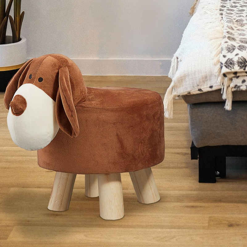 CEPEWA Kinderhocker Kinderhocker Sitzhocker Hund H 30 cm Tiermotiv