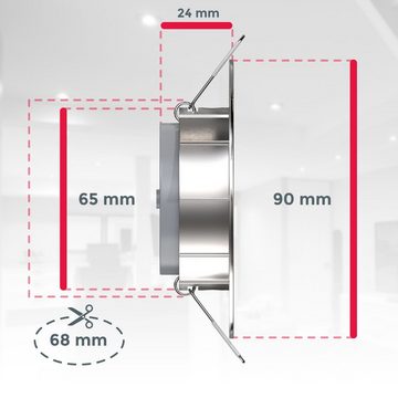 B.K.Licht LED Einbauleuchte BK_EL1279 LED Einbaustrahler, 3er Set, Schwenkbar, Matt-Nickel, LED fest integriert, Warmweiß, Ø6,8cm Lochbohrung, Ø9cm Außenmaß, 5W, 460Lm, 3.000K Warmweiß, IP23