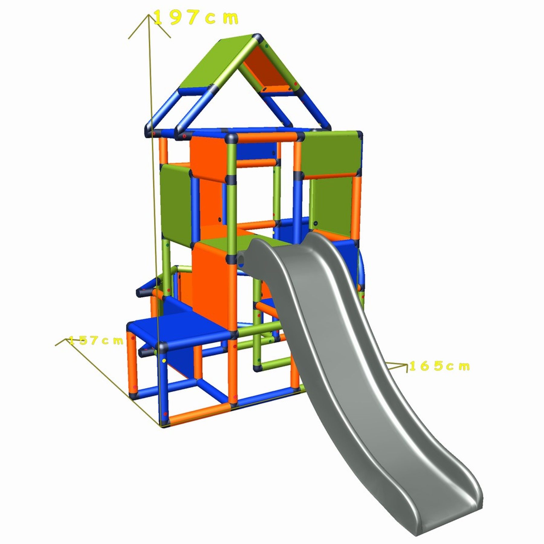 move and stic LISA großer Turm mit Rutsche Konstruktions-Spielset, In- und Outdoor