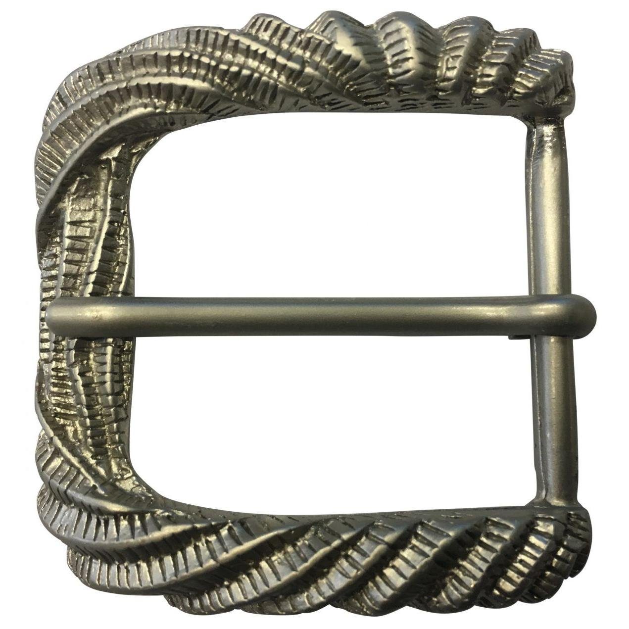 Grau bis 40mm Lines 4,0 - Gürtelschließe Dorn-Schließe - BELTINGER - Metallik Gürtelschnalle 4cm Gürtel cm