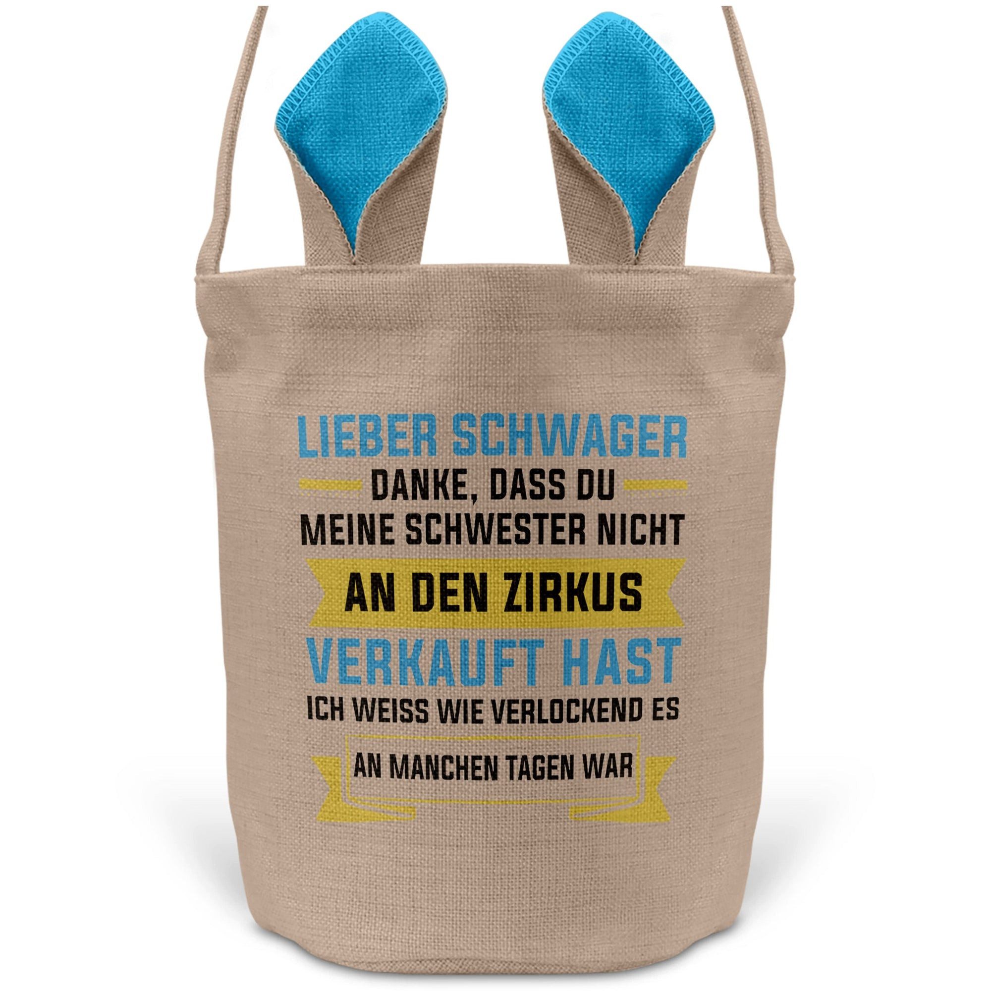 22Feels Osternest Schwager Osterkorb -Meine Schwester- Henkel Geschenk Blau Ostern Deko, In Deutschland Bedruckt