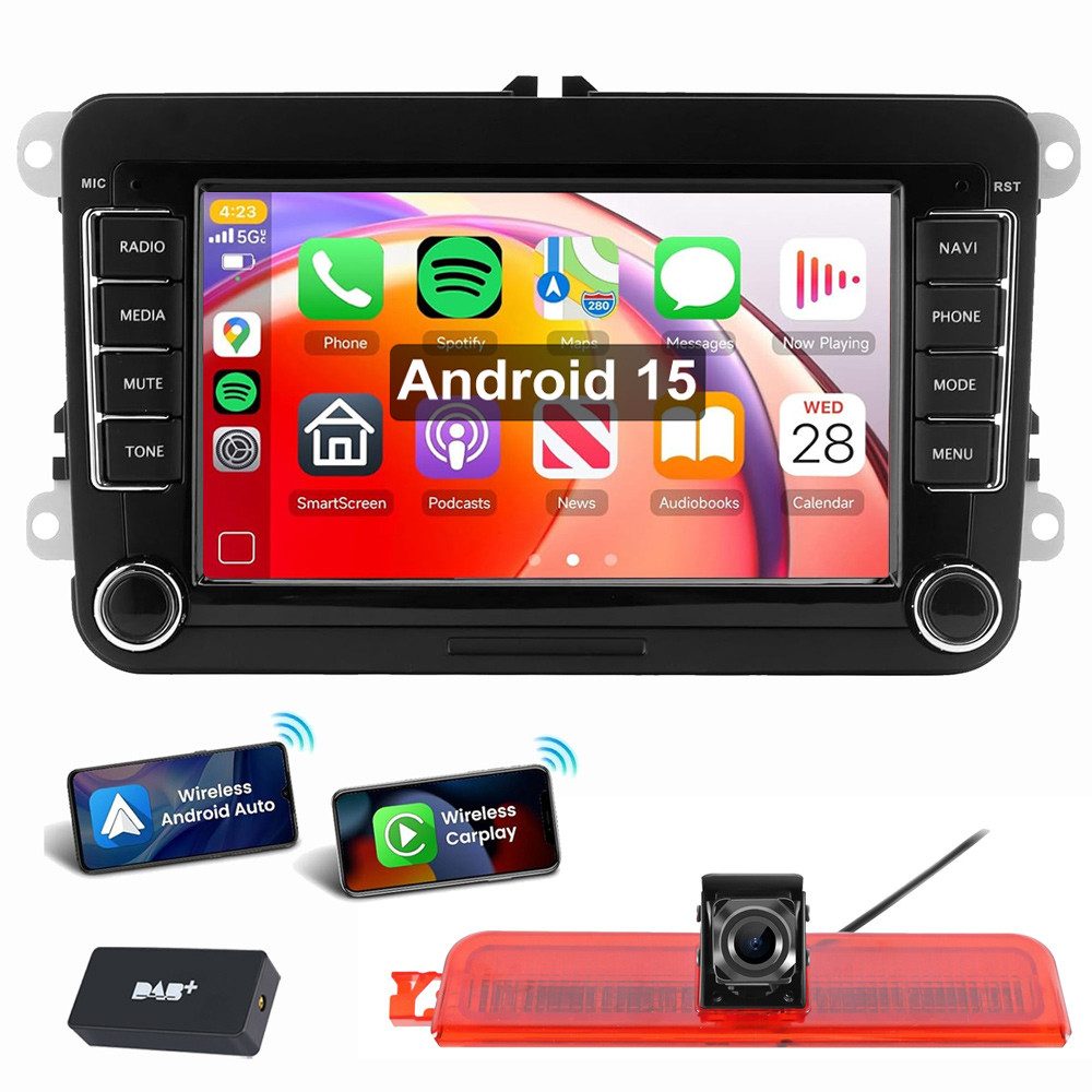 ESSGOO 7"/9" Für VW Caddy Life 2K Facelift Mit Rückfahrkamera Bremsleuchte Autoradio (RDS, Digitalradio (DAB), FM, AM, Apple Carplay Android Auto GPS Navi WIFI BT SWC)