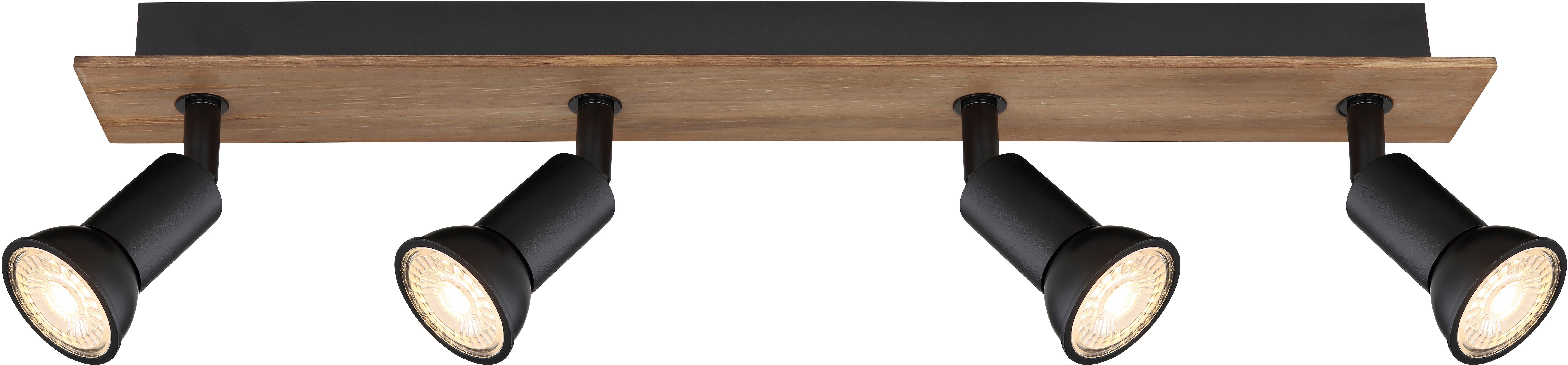 GLOBO LIGHTING Deckenspot DREW, ohne Leuchtmittel, Strahler Holz/Schwarz, GU10