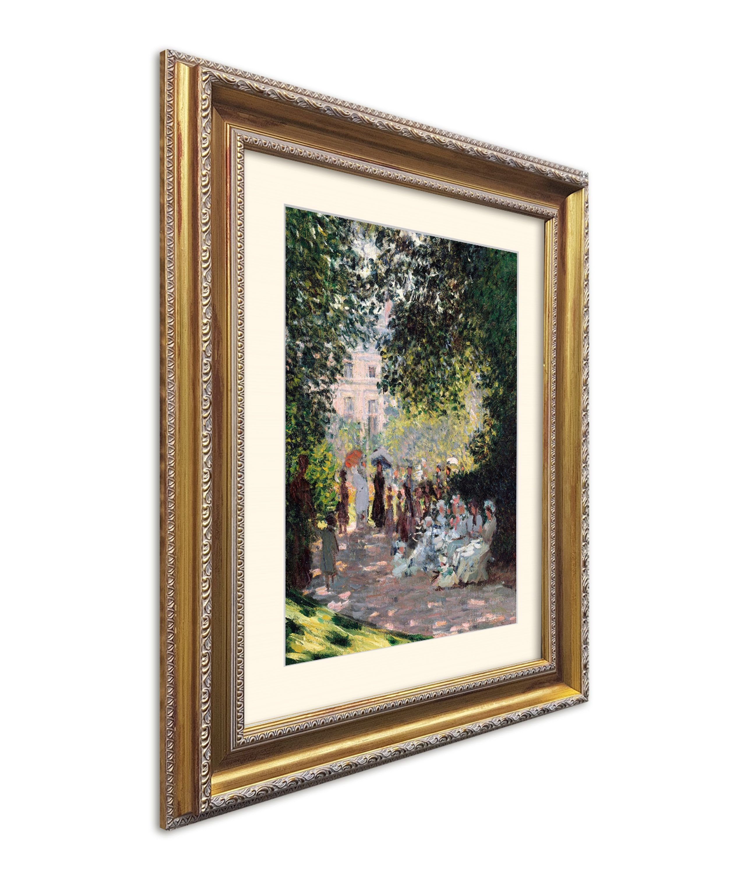 / 63x53cm Monceau mit Bild Poster artissimo Rahmen The Barock-Rahmen Parc mit Monet: Monet Bild Claude / gerahmt Wandbild,
