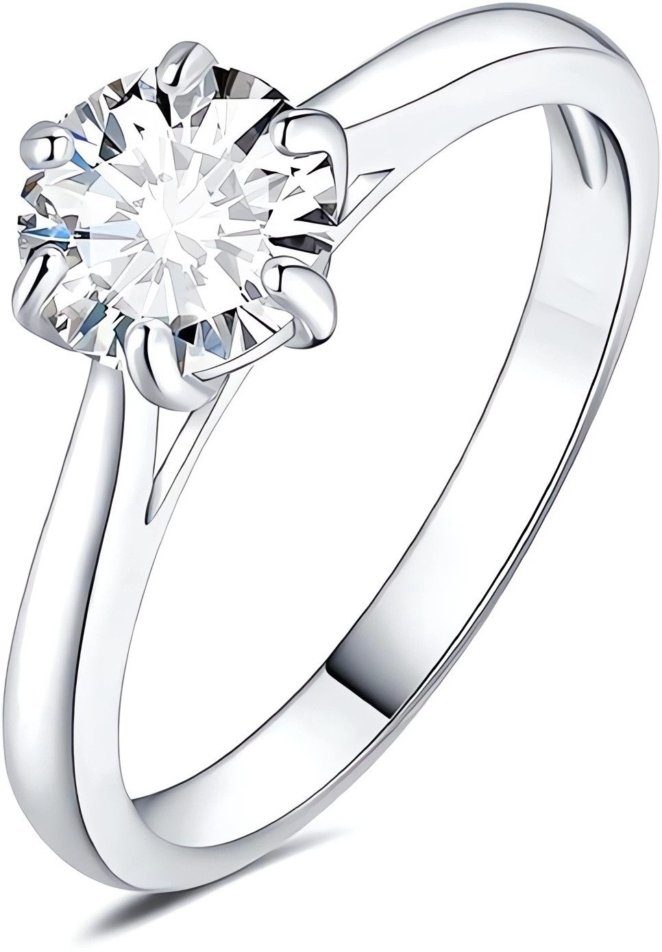 Jumpeak Diamantring Ring Damen 1ct 14K Gold E VS2 3EX Rund Diamantring für Hochzeit, Lab Grown Diamant Ring, Mit IGI-Zertifikat, Schwester Geschenk