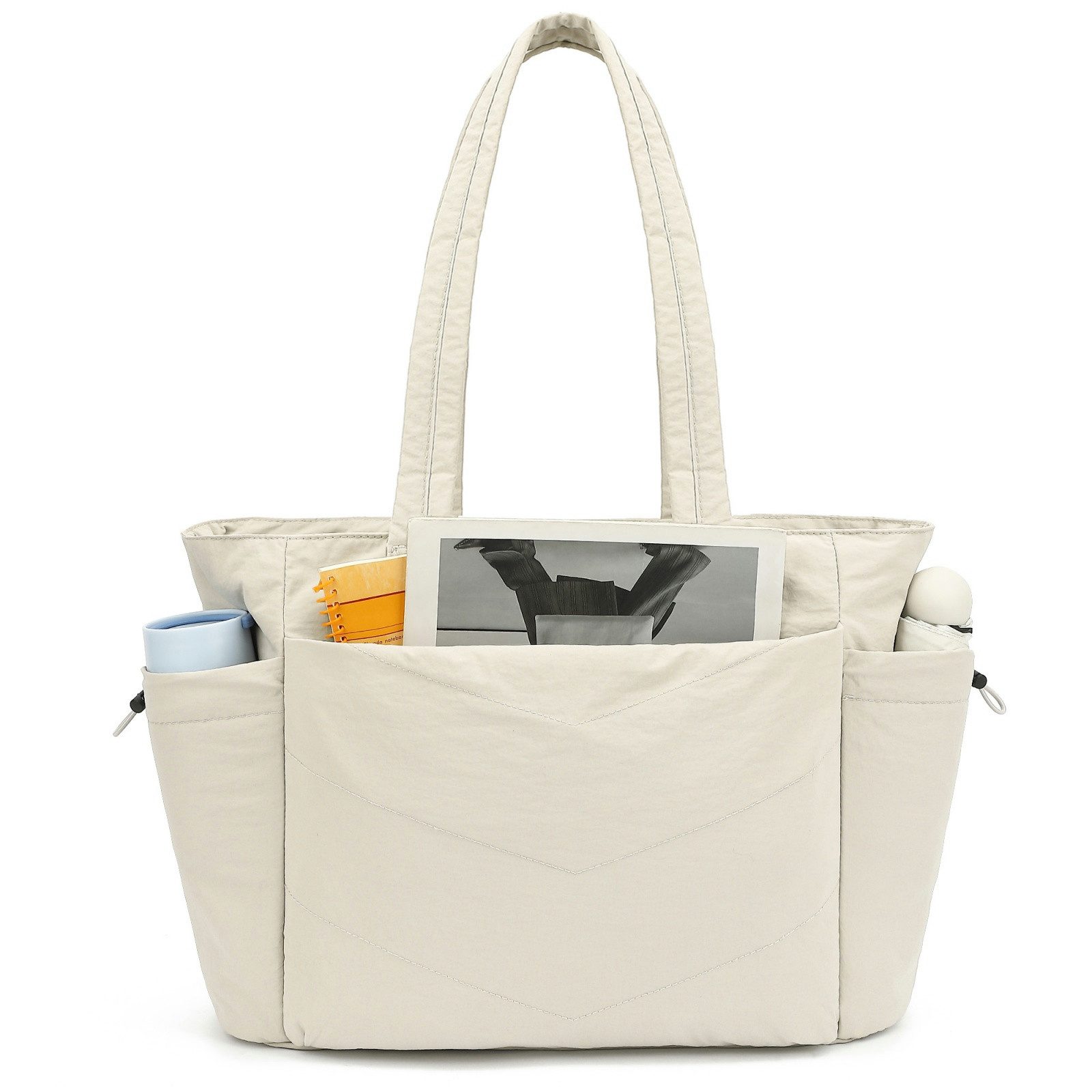 TAN.TOMI Umhängetasche Handtasche gesteppte Tragetasche Messenger Laptop Tasche, Mit Laptopfach und Reißverschluss für Schule Arbeit Reisen