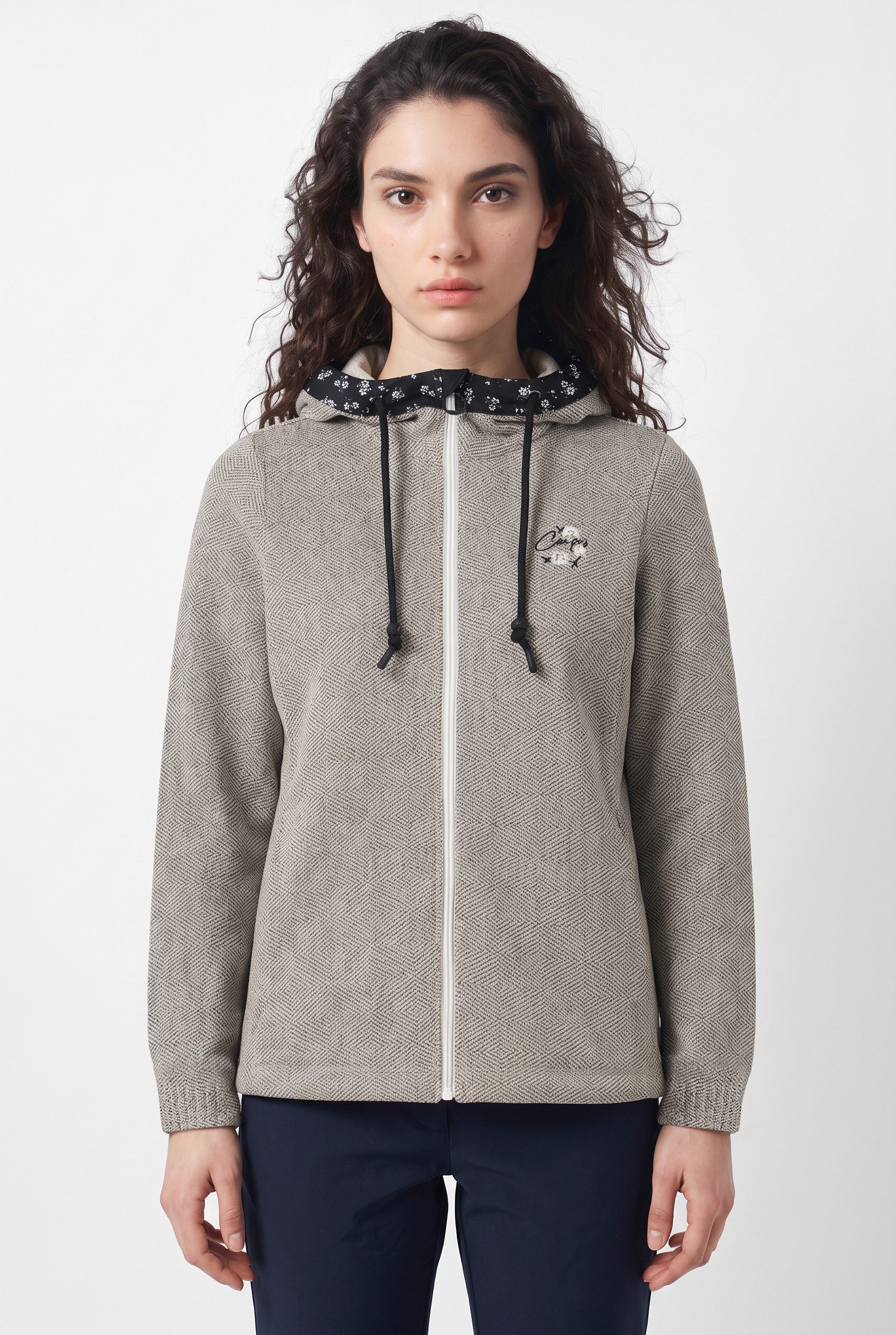 CMP Strickfleecejacke mit fester Kapuze, atmungsaktiv, aus Polyester