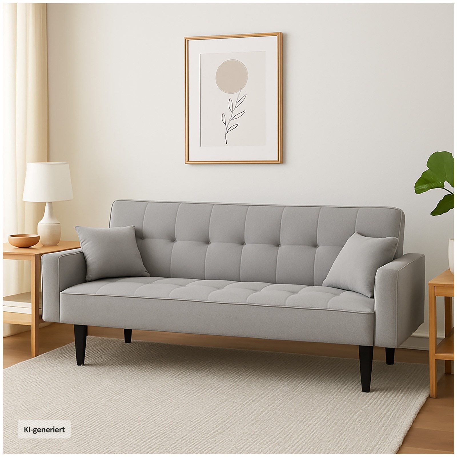 HTI-Living Sofa Modernes Schlafsofa 3-Sitzer Grau, Stück 1 Teile, Couch inklusive 2 Zierkissen. Reduzierter Preis € 249,99. Unverbindliche Preisempfehlung € 299,90