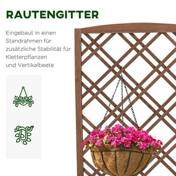 Outsunny Hochbeet Blumenständer, Blumenkasten mit Rankhilfe (Pflanzkasten, 1 St., Rankkasten), für Garten, Balkon, Gelb