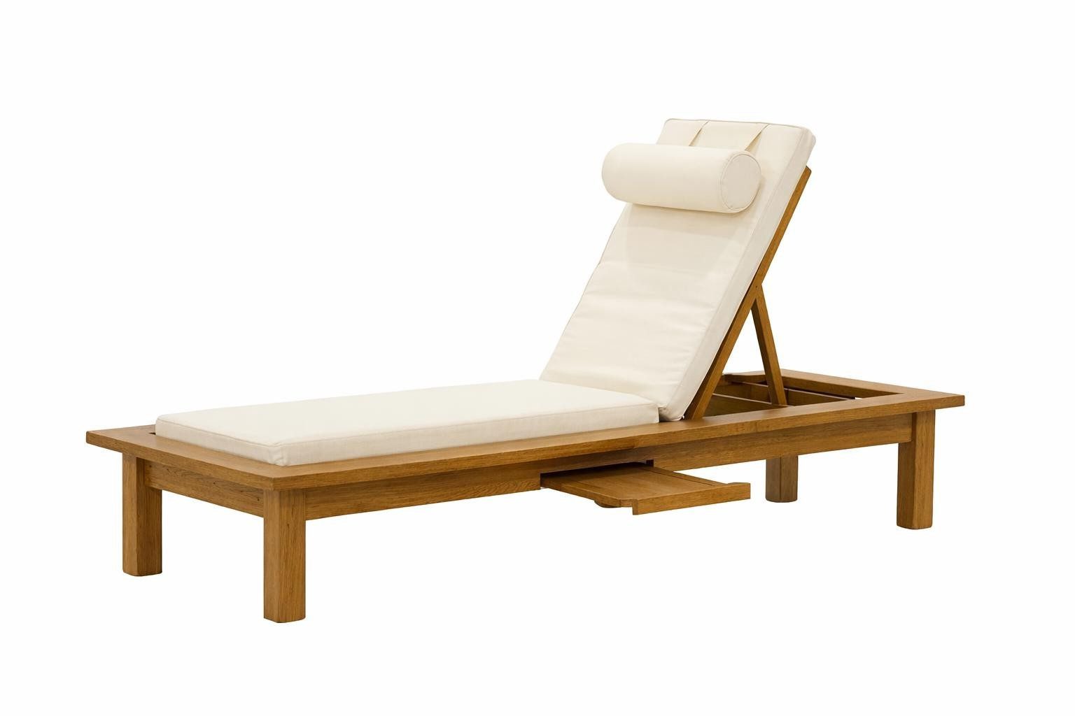 Xlmoebel Gartenliege Moderne Klappliege in Weiß mit bequemer Rückenlehne aus Holz, Klappbare Sonnenliege, 1 St., Klappbare Sonnenliege, Made in Europa