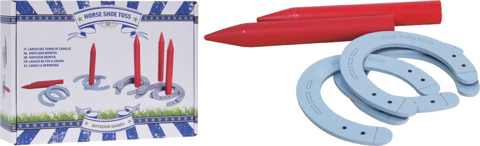 Koopman Spielzeug-Gartenset Hufeisen Wurfspiel 9 Tlg. Holz Kinderspiel Gart günstig online kaufen